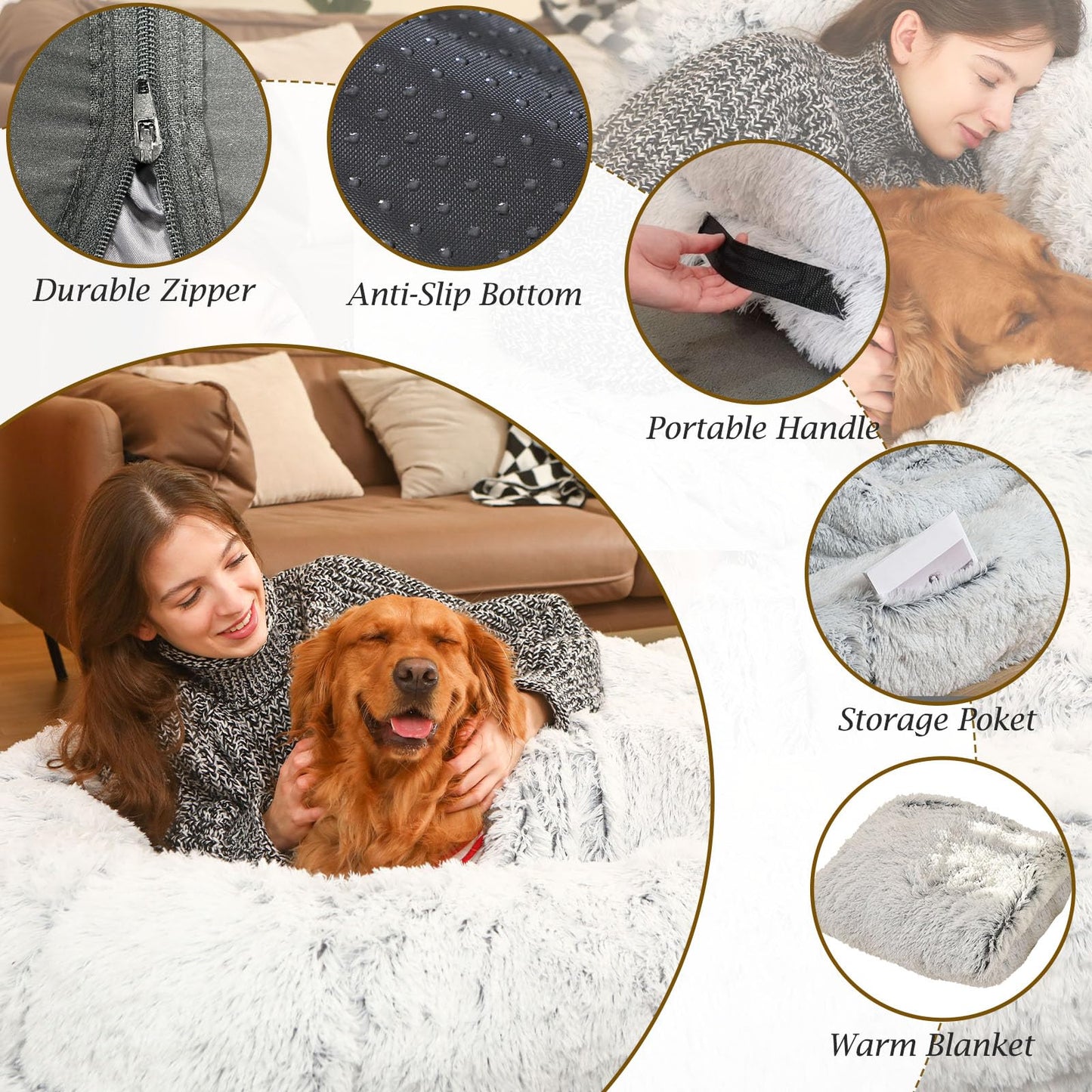 Orthopedic Washable Humans Size Dog Bed
